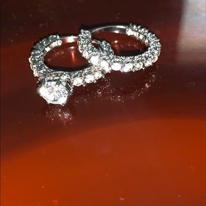 Size 7 set of Diamond/Zircon rings